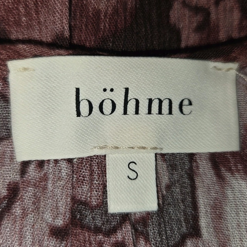 BOHME Floral Long Sleeve Maxi Dress Size Small Roses Smocked Flowy Boho Chic - Picture 3 of 12